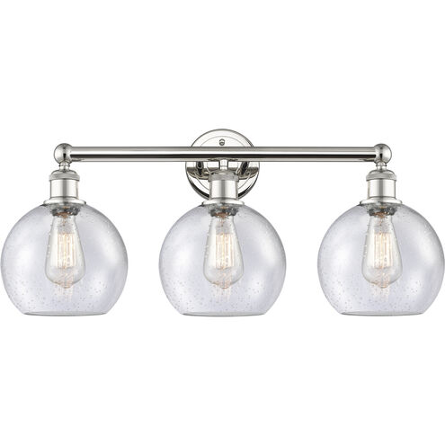 Athens 3 Light 26 inch Polished Nickel Bath Vanity Light Wall Light in Seedy