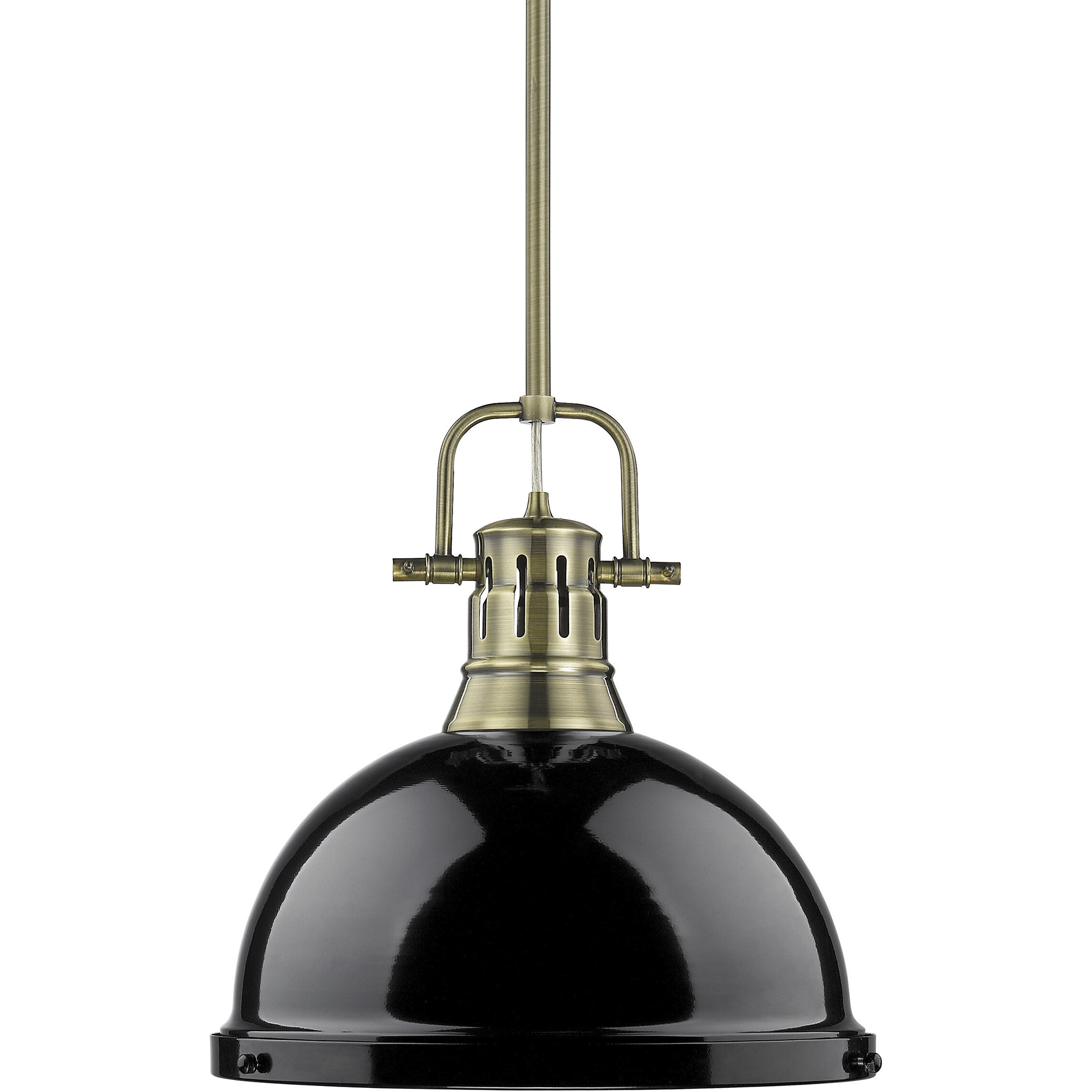 Yep Duncan 1 Light 14 inch Aged Brass Pendant Ceiling Light in Black