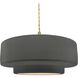 Radiance Collection - Tier Pendant Ceiling Light in Brushed Brass, Replaceable Bulb, Beige Twist Cord, Gloss Gray, 16.25W x 6H, Form+Finish+Function