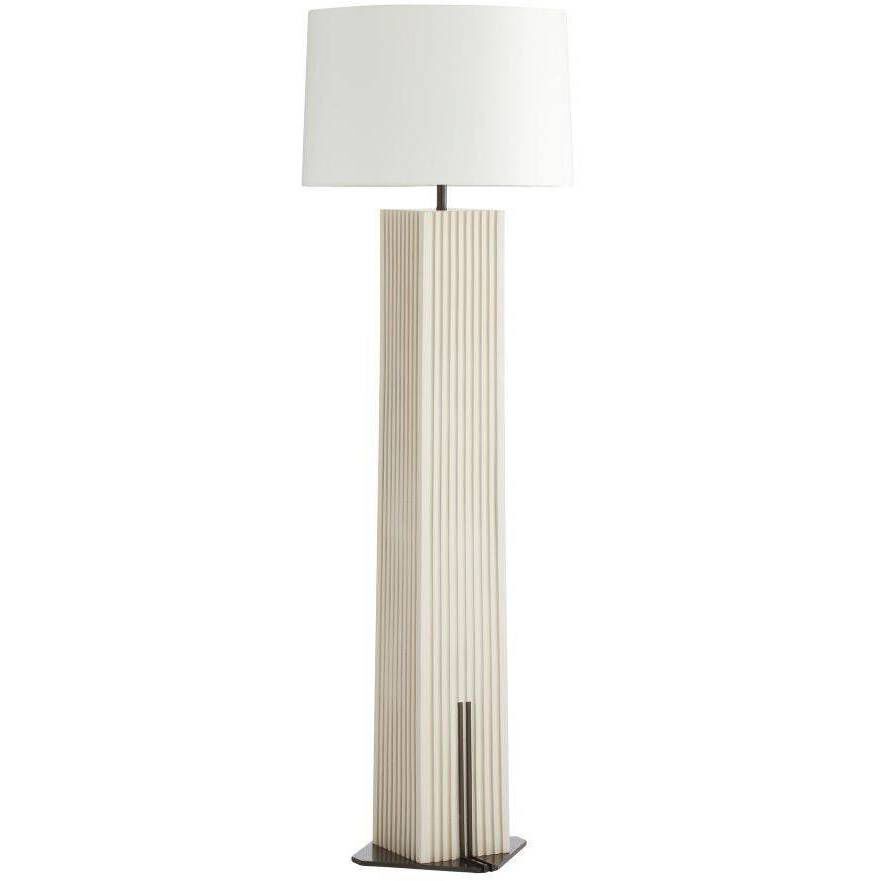 Fortunata 61 inch 150.00 watt Ivory and Heritage Brass Floor Lamp Portable Light