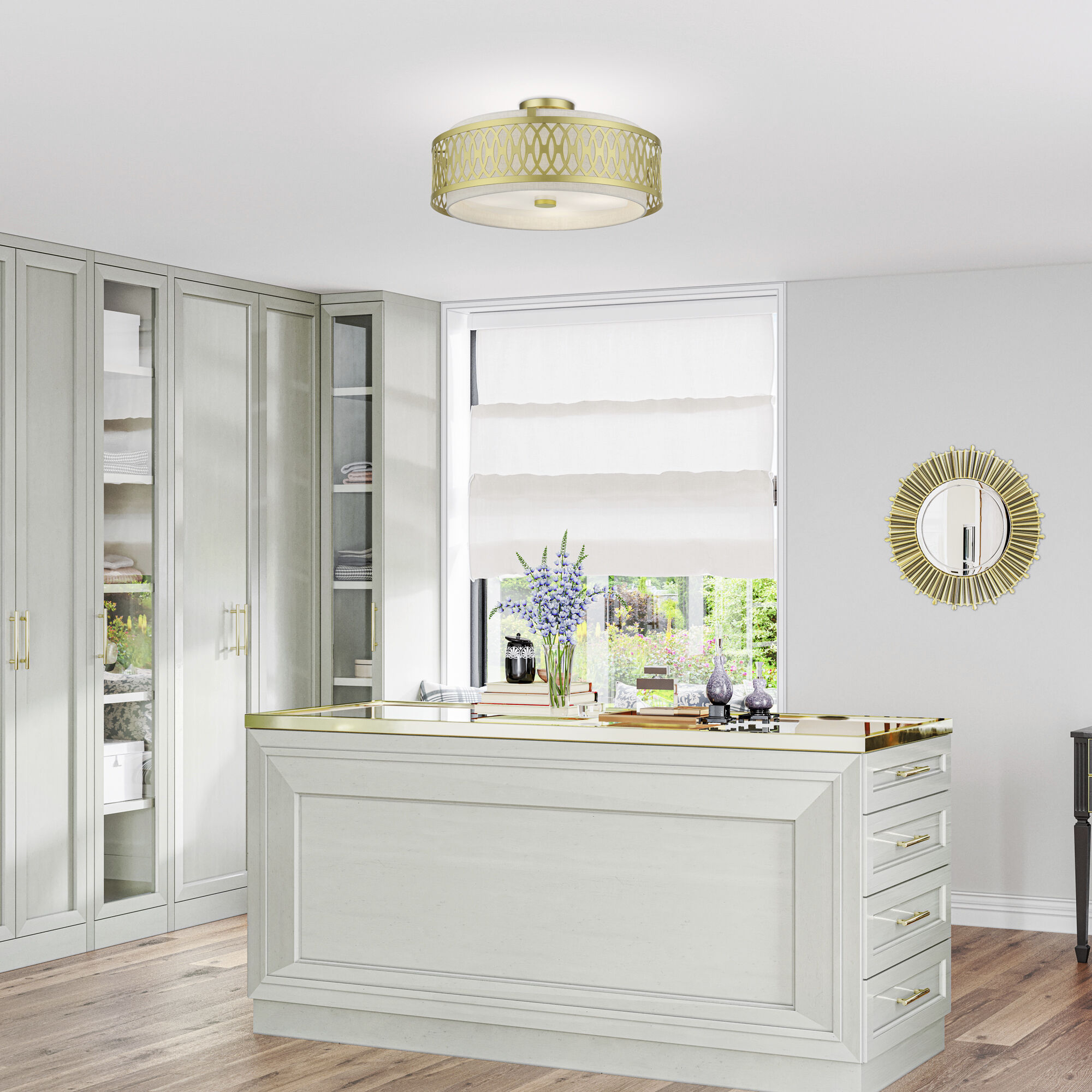 Vistaview 4 Light 21 inch Soft Gold Semi-Flush Ceiling Light