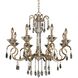 Valencia 8 Light 32 inch Brushed Champagne Gold Chandelier Ceiling Light in Firenze Clear