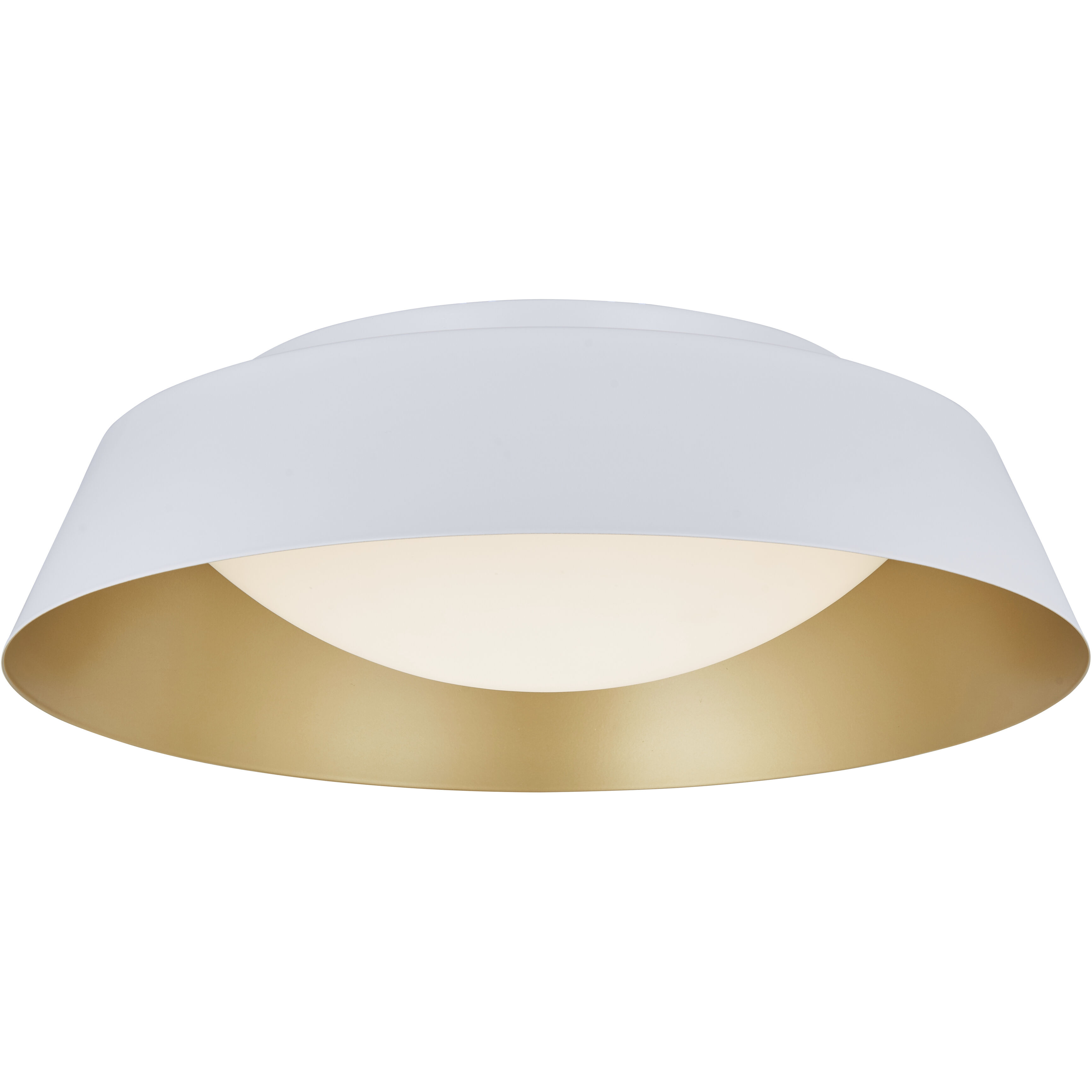 Flare LED 18 inch Matte White with Gold Inner Flush Mount Ceiling Light