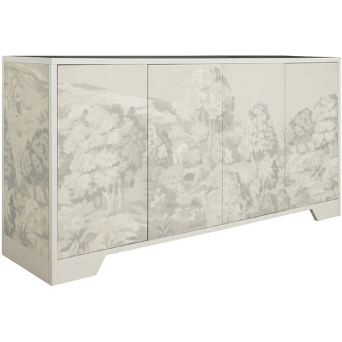 Daliyah Custom Printed Fabric / Sesame White Cabinet