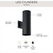 Cylinder Outdoor Wall Mount Up/Down Cylinder in Black, LED Lamping, Progress LED