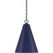 Contemporary 1 Light 18 inch Navy Blue Pendant Ceiling Light
