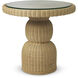 Tiago Natural Rattan and Glass Top Dining Table