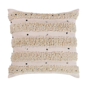Temara 20 X 20 inch Pale Pink/White/Cream/Tan Pillow Cover, Square