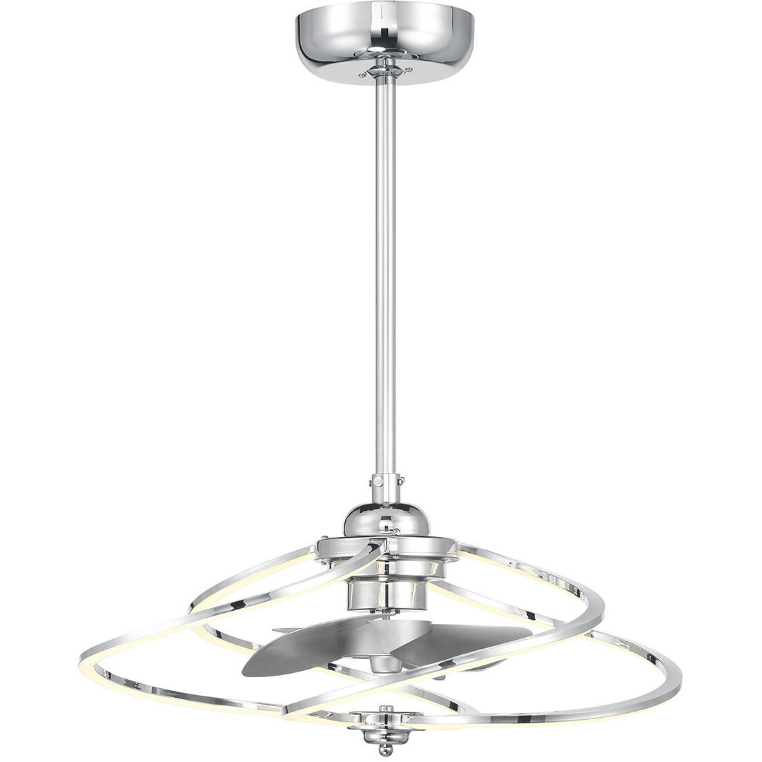 Hydra 12 inch Polished Chrome with Silver Blades Fan D'Lier