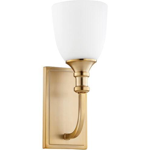 Richmond Wall Sconce Wall Light in Satin Opal, Aged Brass