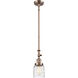Franklin Restoration Bell LED 5 inch Antique Copper Mini Pendant Ceiling Light in Deco Swirl