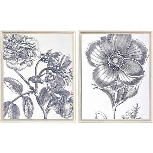 Florals Collection Blue Framed Art