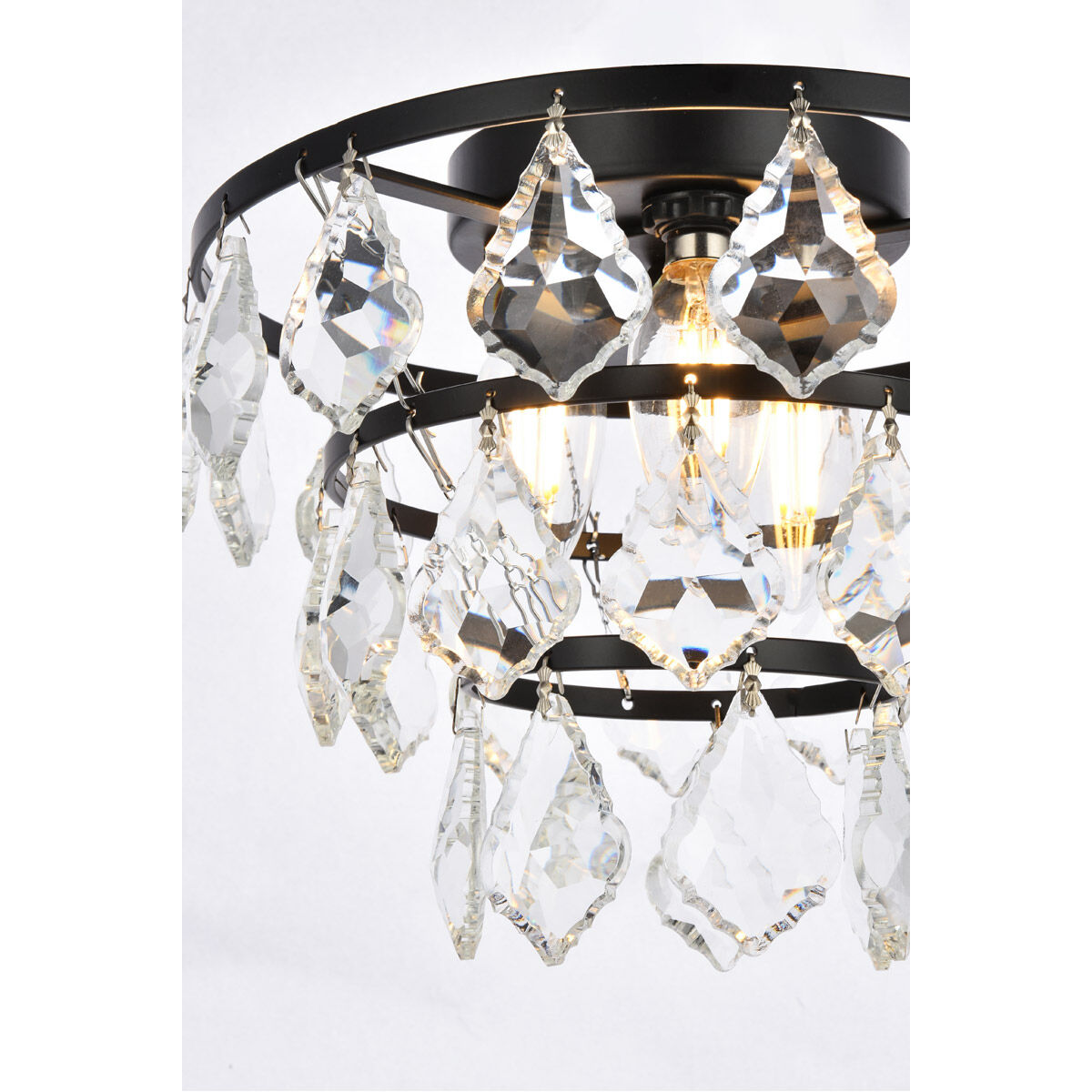 Ella 3 Light 10 inch Black Flush Mount Ceiling Light