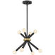 Axton 8 Light 12.5 inch Black with Lacquered Brass Convertible Pendant Ceiling Light