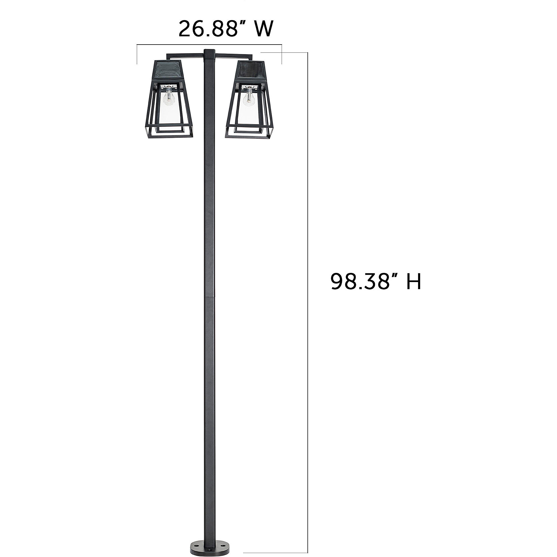 Aria 2 Light 98.38 inch Black Post Light, Solar