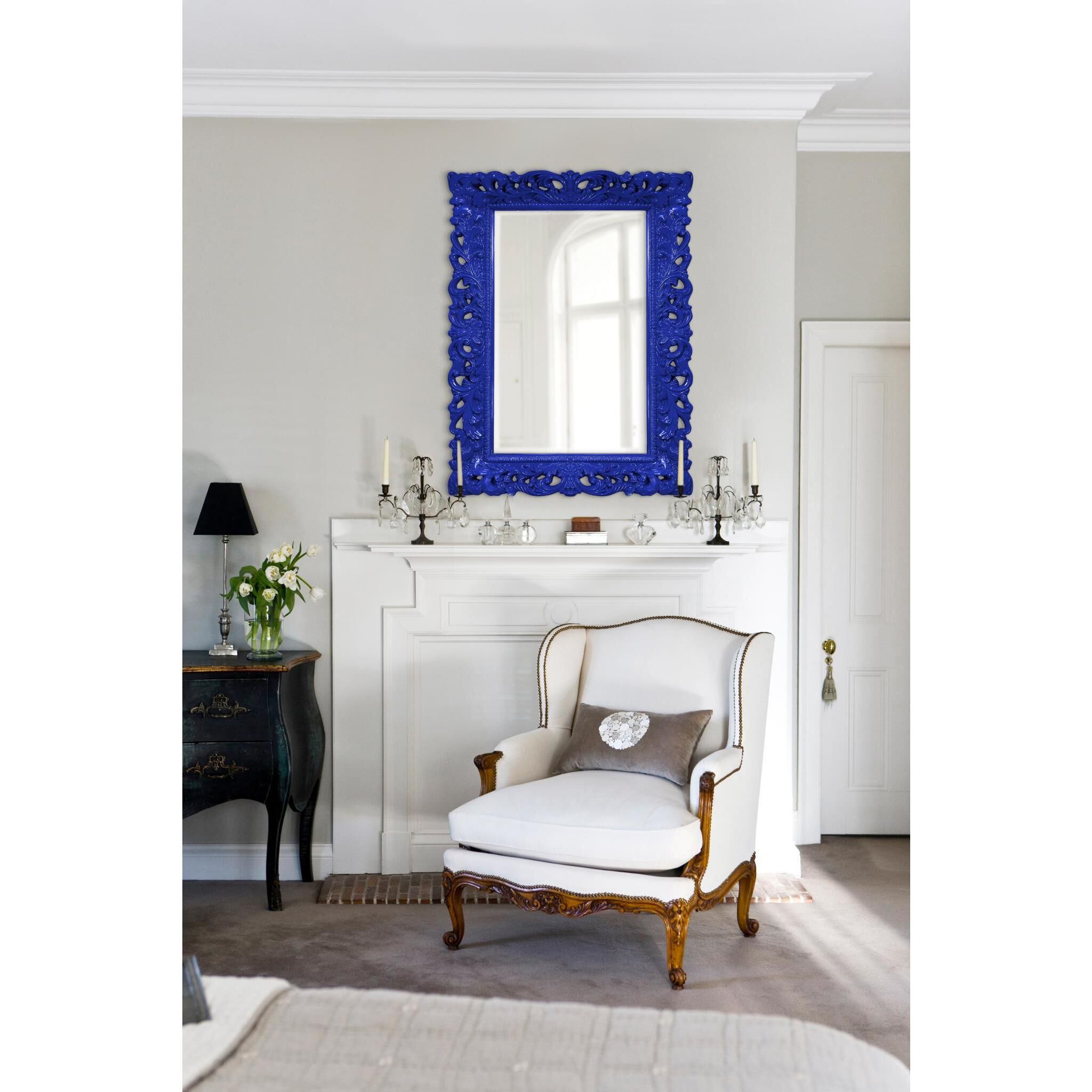 Barcelona 46 X 32 inch Glossy Royal Blue Wall Mirror