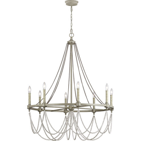 Sean Lavin Beverly 8 Light 36 inch French Washed Oak / Distressed White Wood Chandelier Ceiling Light