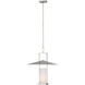 Ray Booth Amity LED 18 inch Polished Nickel Lantern Pendant Ceiling Light in White Glass