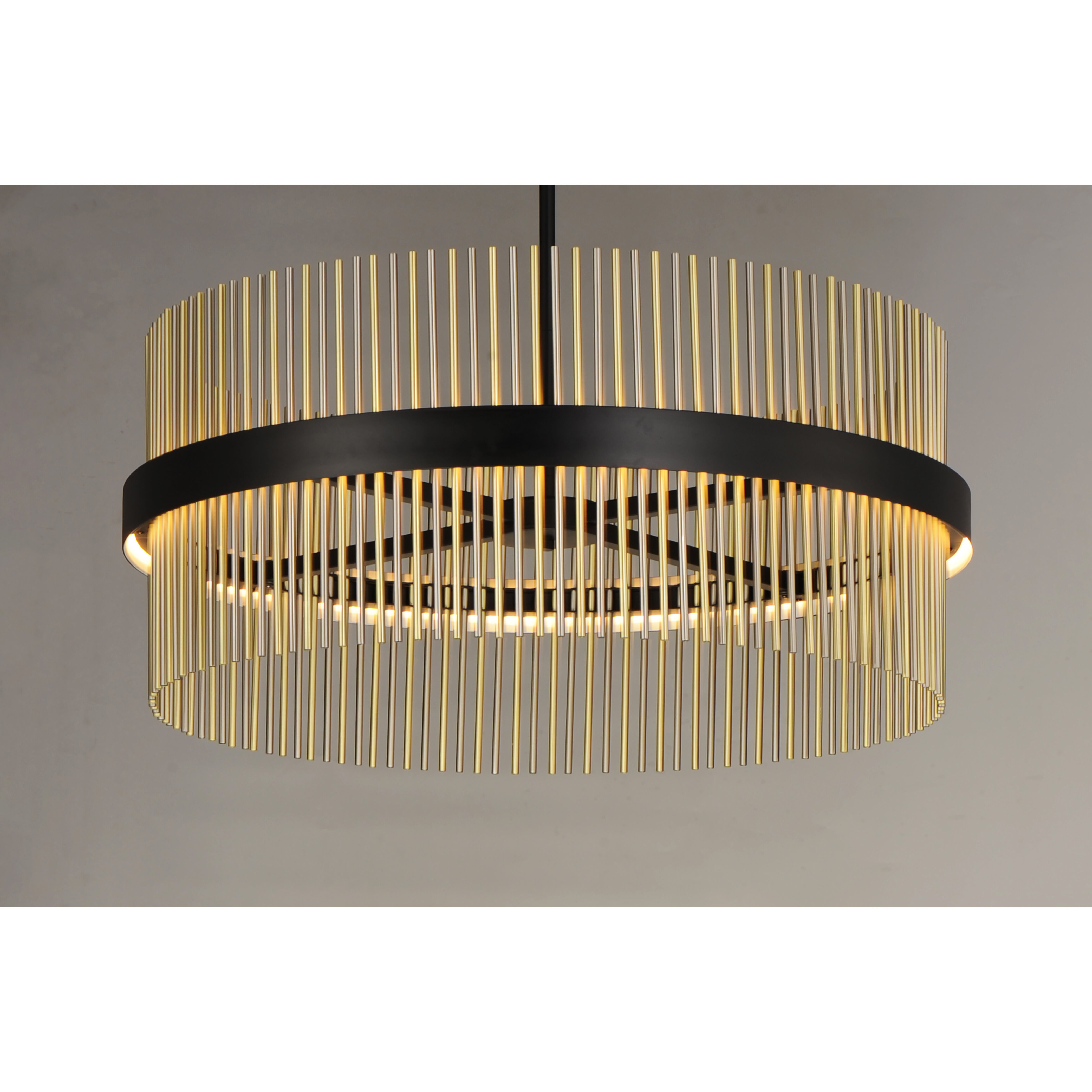Chimes LED 33.75 inch Black and Satin Nickel and Satin Brass Single Pendant Ceiling Light in Black and Satin Brass and Satin Nickel