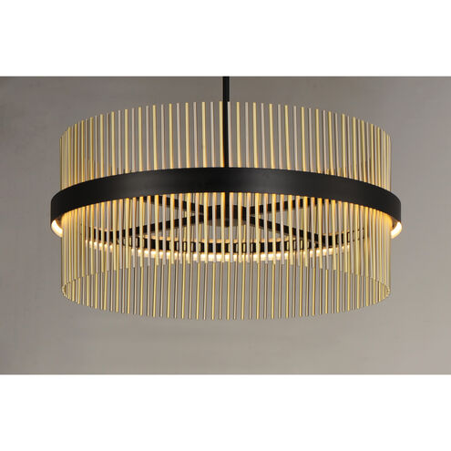 Chimes LED 33.75 inch Black and Satin Nickel and Satin Brass Single Pendant Ceiling Light in Black and Satin Brass and Satin Nickel