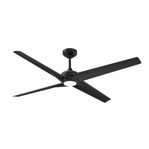 Alestra 56 inch Matte Black with Black Blades Ceiling Fan