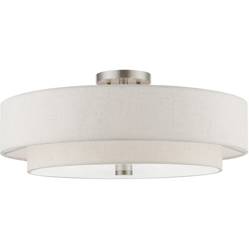 Meridian 5 Light 22 inch Brushed Nickel Semi-Flush Ceiling Light