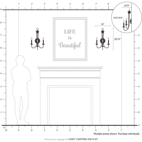 Estate 3 Light 14 inch Bronze Wall Sconce Wall Light