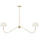 Amber Lewis Ingela LED 65 inch Hand-Rubbed Antique Brass Linear Chandelier Ceiling Light
