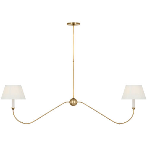 Amber Lewis Ingela LED 65 inch Hand-Rubbed Antique Brass Linear Chandelier Ceiling Light