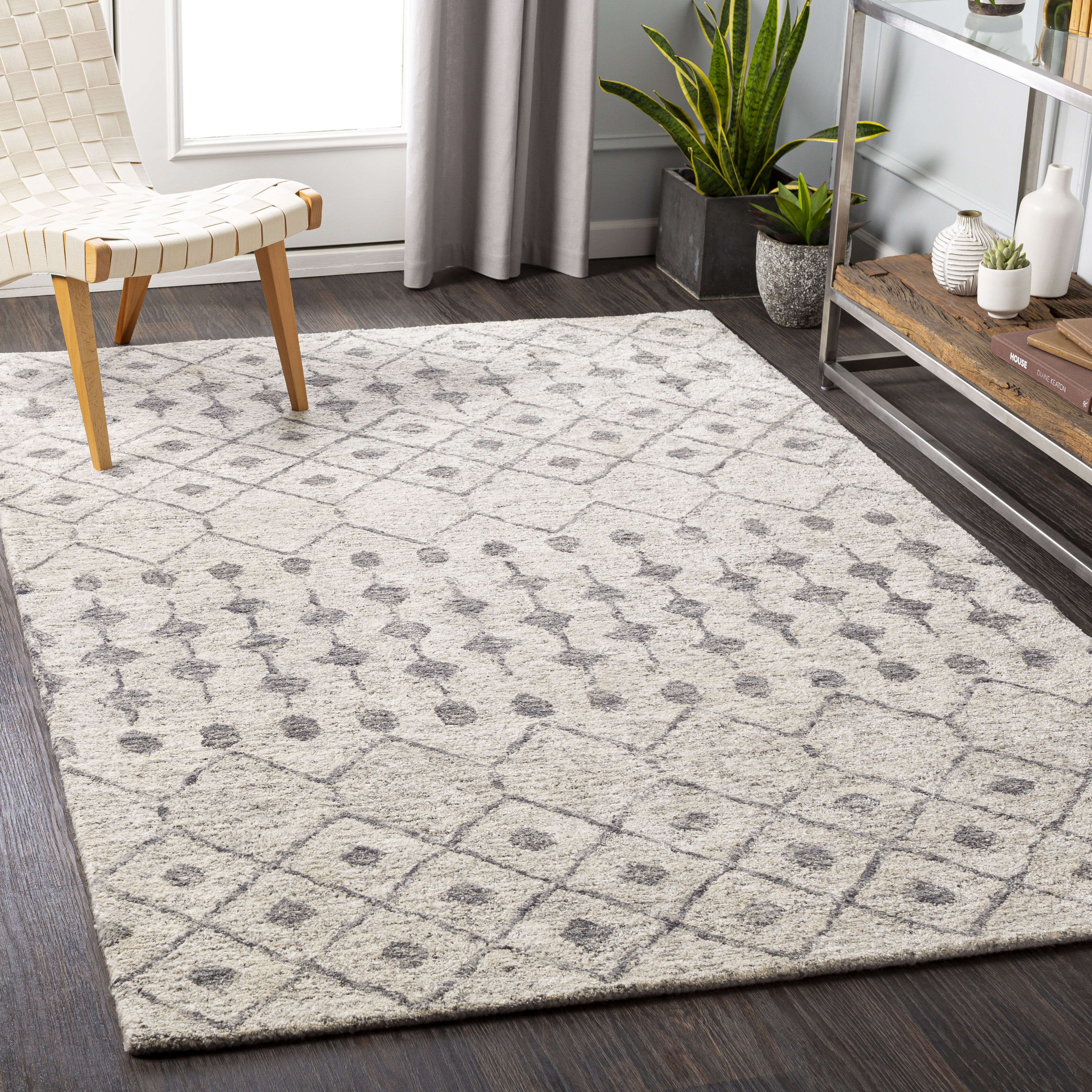 Falcon 90 X 60 inch Light Beige Rug in 5 x 8, Rectangle