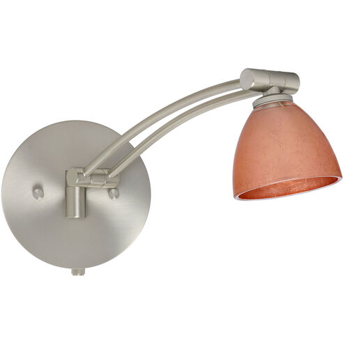 Divi 1WW 13 inch 50 watt Satin Nickel Swing Arm Sconce Wall Light