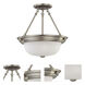 Brentwood 2 Light 13 inch Brushed Nickel Semi-Flush Ceiling Light