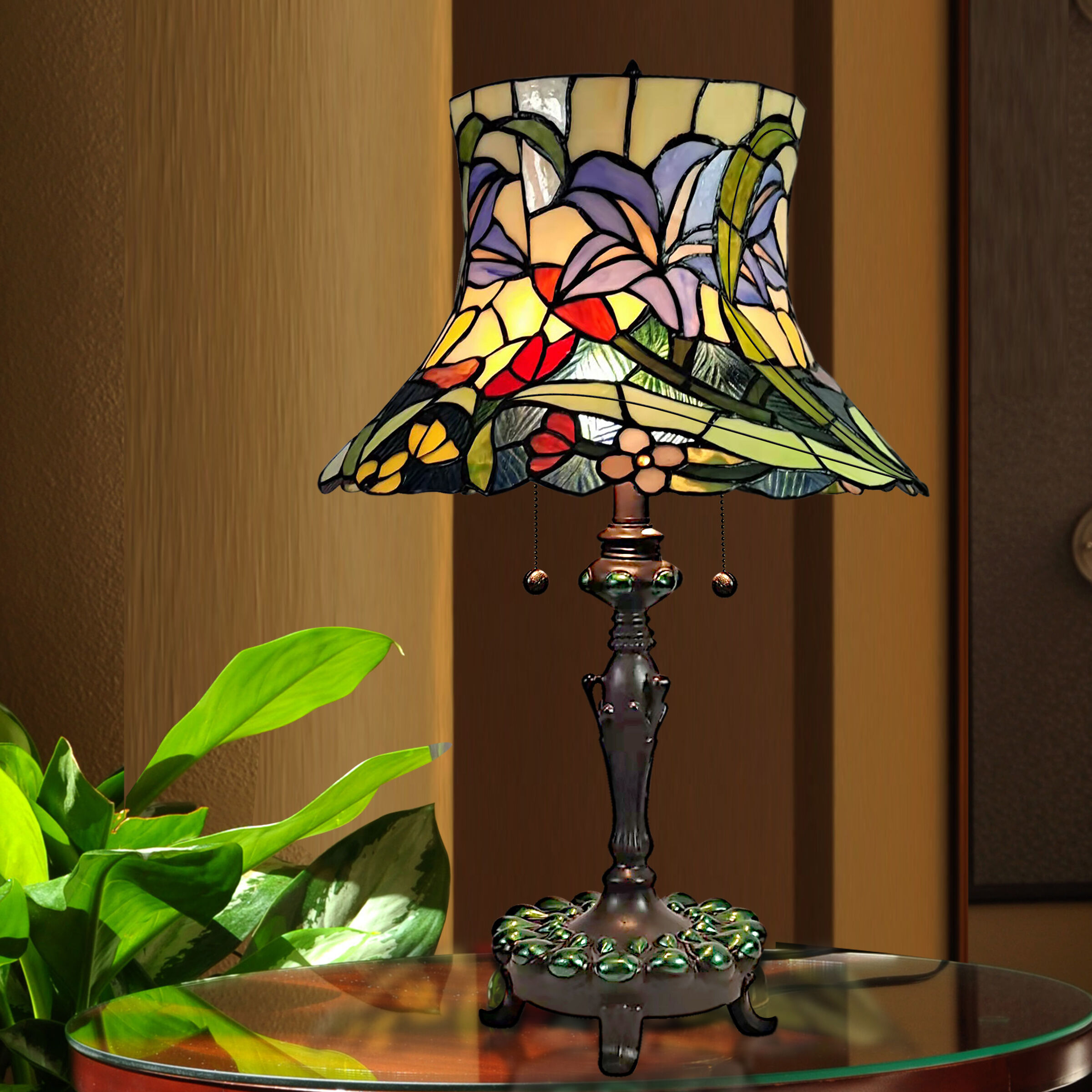 Entrada Floral 26 inch 60.00 watt Antique Bronze Table Lamp Portable Light