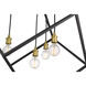 Vertical 4 Light 34 inch Bronze and Olde Brass Chandelier Ceiling Light
