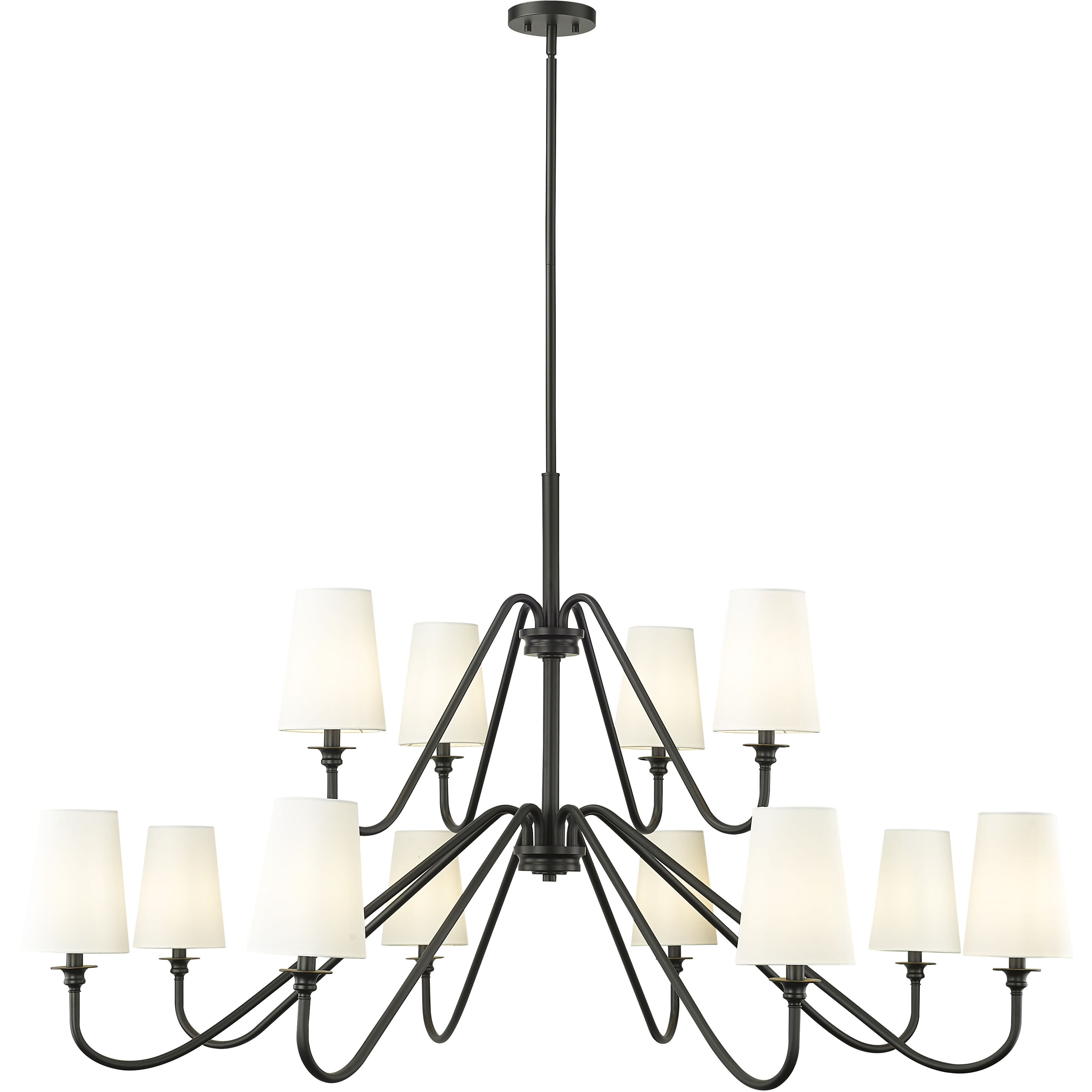 Gianna 12 Light 60.25 inch Matte Black Chandelier Ceiling Light
