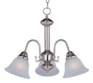 Malaga 3 Light 20 inch Satin Nickel Mini Chandelier Ceiling Light in Frosted