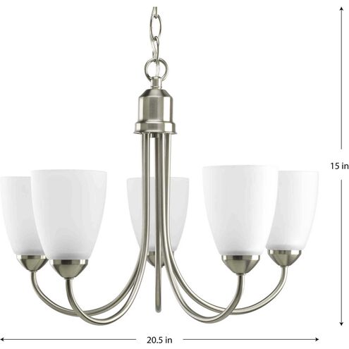 Gather 5 Light 21 inch Brushed Nickel Chandelier Ceiling Light in Bulbs Not Included, Standard
