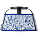Alora Mood Scout 1 Light 13.25 inch Matte Black and Blue Linen Semi-Flush Mount Ceiling Light