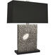 Goliath 27 inch 100 watt Antiqued Polished Nickel with White Rock Crystal Table Lamp Portable Light