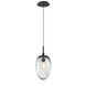 Meteo Incandescent 1 Light 9 inch Matte Black Pendant Ceiling Light in Clear