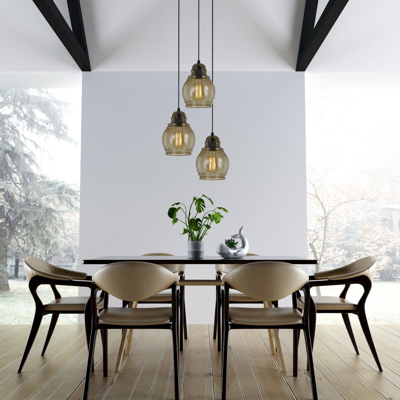 Accera 1 Light 7 inch Smoky Glass Pendant Ceiling Light