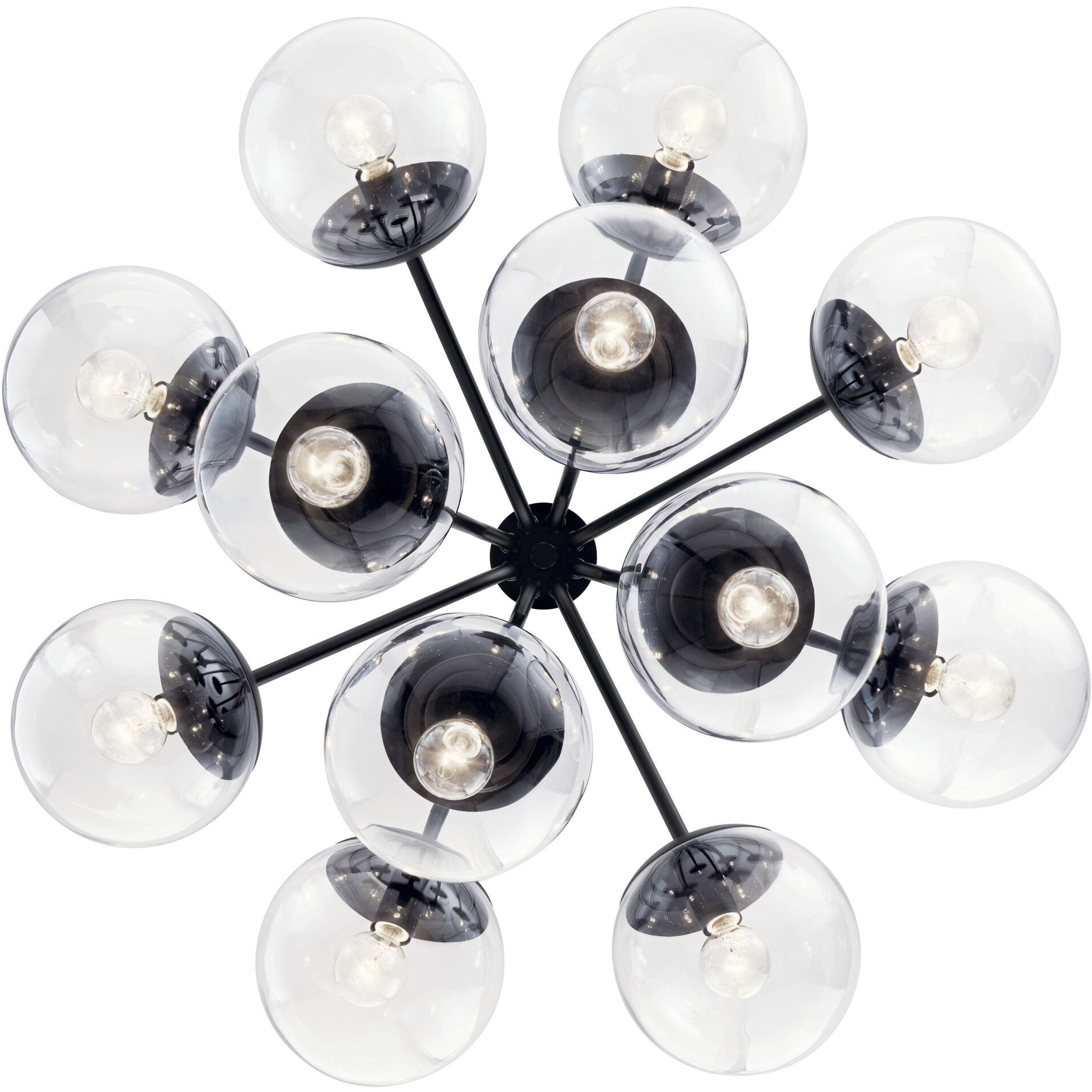 Silvarious 12 Light Black Chandelier/Semi Flush Ceiling Light