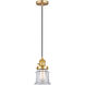 Franklin Restoration Canton LED 6 inch Satin Gold Mini Pendant Ceiling Light in Clear