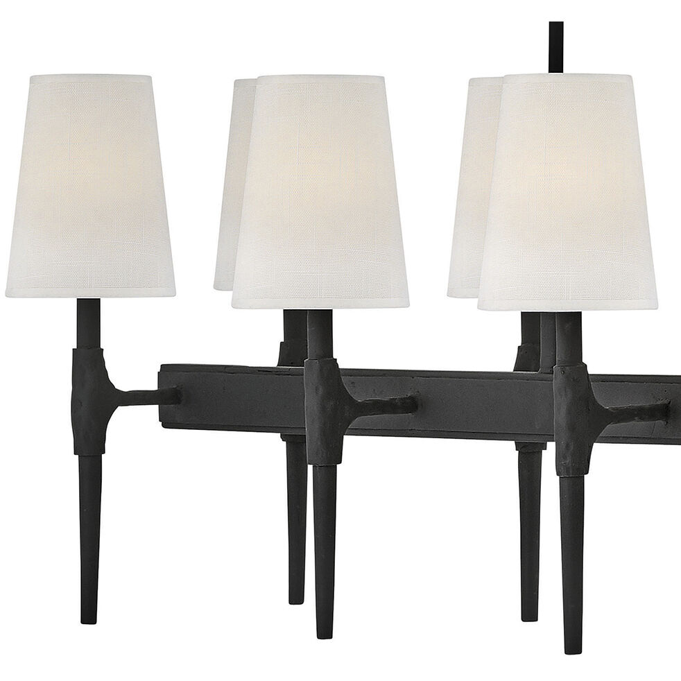 Beaumont 10 Light 48 inch Black Indoor Linear Chandelier Ceiling Light