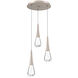 Rain Drop LED 17.4 inch Beige Silver Chandelier Ceiling Light in 3000K LED, Metallic Beige Silver, Multi-Port