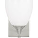 Drew & Jonathan Toffino 1 Light 6 inch Brushed Steel Sconce Wall Light in Milk Glass