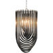 Murano 4 Light 13.78 inch Smoke Acrylic and Nickel Chandelier Ceiling Light in Smoke Acrylic with Nickel