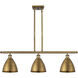 Ballston Dome 3 Light 36 inch Brushed Brass Island Light Ceiling Light