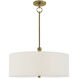 Thomas O'Brien Reed 2 Light 22 inch Hand-Rubbed Antique Brass Hanging Shade Ceiling Light in Linen