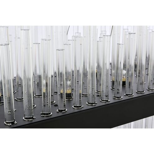 Dallas 28 Light 48 inch Black Linear Chandelier Ceiling Light